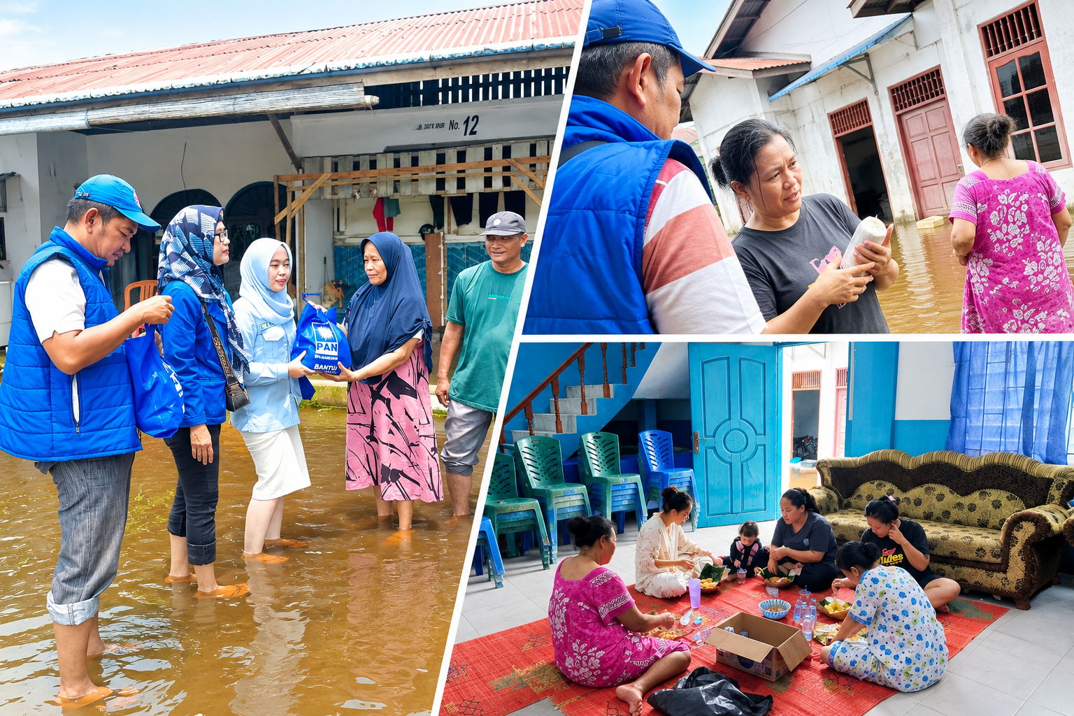Ketua PAN Dumai Beri Arahan, Kader Bergerak Bantu Warga Terdampak Banjir
