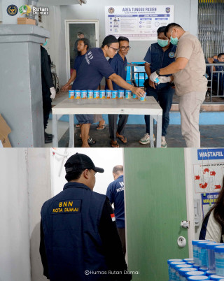 Razia Gabungan Digelar, Rutan Dumai Periksa Kamar Hunian dan Tes Urine Warga Binaan