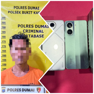 Ungkap Kasus Curat, Satu Tersangka Diamankan Polsek Bukit Kapur Bersama Dua HP